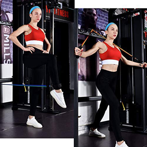 Victory Elite 11-piece fitness resistance band set with various colored elastic bands for strength training and toning exercises.