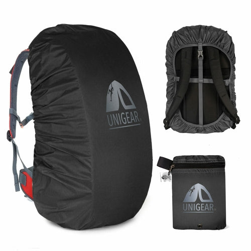 Victory Elite waterproof backpack rain cover in black, designed for 10L to 90L packs with 5000mm water resistance.