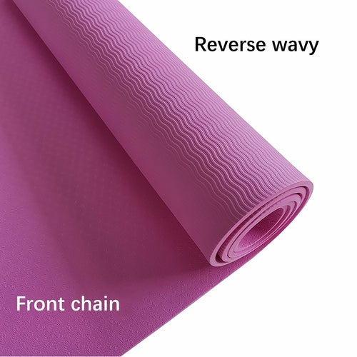 Large Victory Elite Slip Yoga Fitness Mat laid flat, showing textured surface and ample size for yoga and stretching exercises.